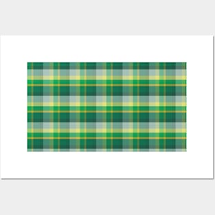 Holiday Plaid Green and Gold Repeat 5748 Posters and Art